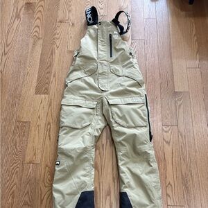 Women's Tan and Black Cargo Jumpsuit